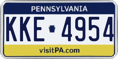 PA license plate KKE4954