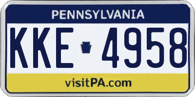 PA license plate KKE4958