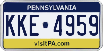 PA license plate KKE4959
