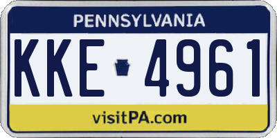 PA license plate KKE4961