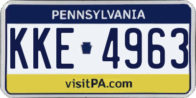 PA license plate KKE4963