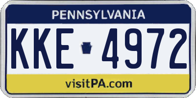 PA license plate KKE4972