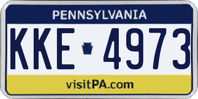 PA license plate KKE4973