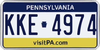 PA license plate KKE4974