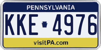 PA license plate KKE4976