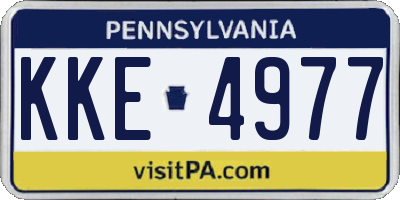 PA license plate KKE4977