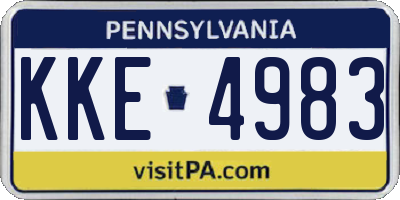 PA license plate KKE4983