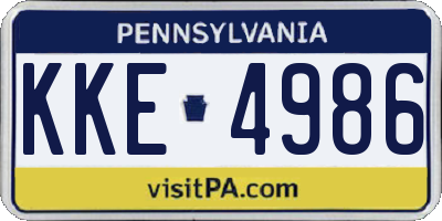 PA license plate KKE4986