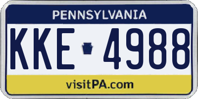PA license plate KKE4988