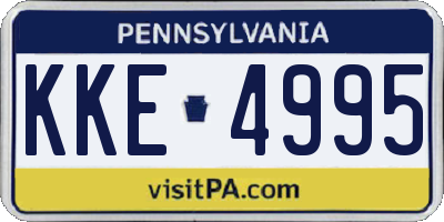 PA license plate KKE4995