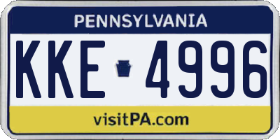 PA license plate KKE4996
