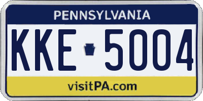PA license plate KKE5004