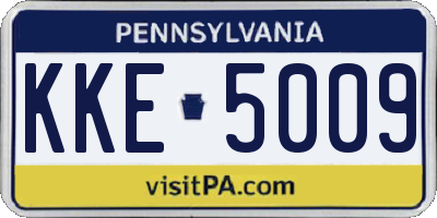 PA license plate KKE5009
