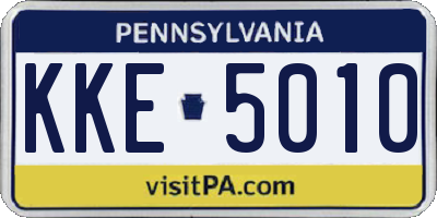 PA license plate KKE5010