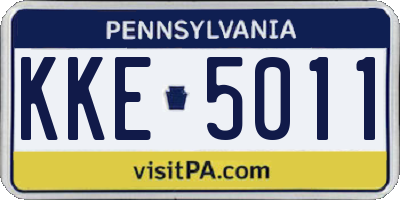 PA license plate KKE5011