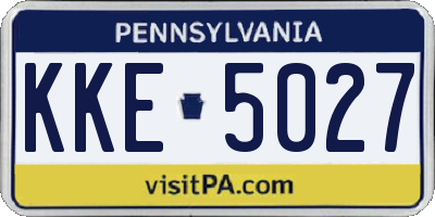 PA license plate KKE5027
