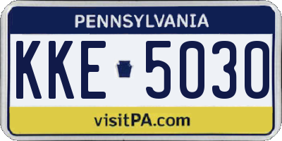 PA license plate KKE5030