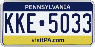 PA license plate KKE5033