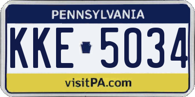 PA license plate KKE5034