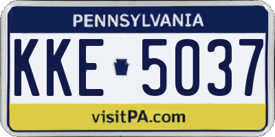 PA license plate KKE5037
