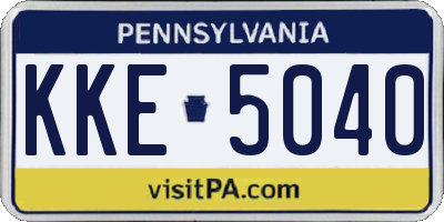 PA license plate KKE5040