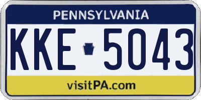 PA license plate KKE5043