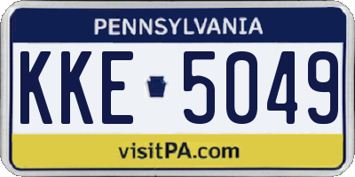 PA license plate KKE5049