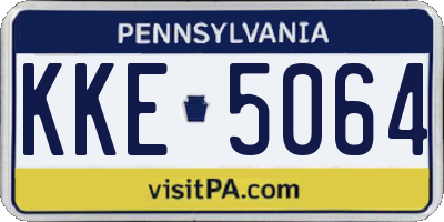PA license plate KKE5064