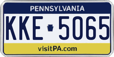 PA license plate KKE5065