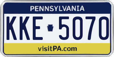 PA license plate KKE5070