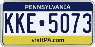 PA license plate KKE5073