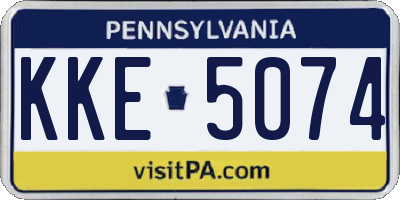 PA license plate KKE5074