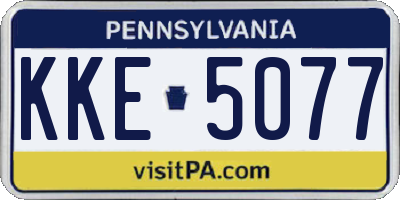 PA license plate KKE5077