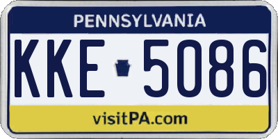 PA license plate KKE5086