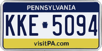 PA license plate KKE5094