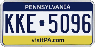 PA license plate KKE5096