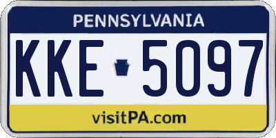 PA license plate KKE5097
