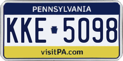 PA license plate KKE5098