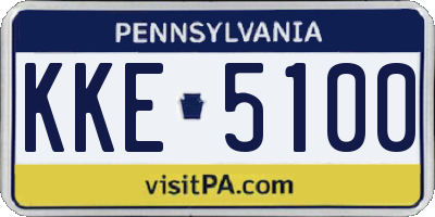 PA license plate KKE5100