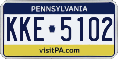 PA license plate KKE5102