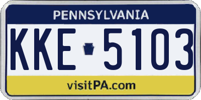 PA license plate KKE5103