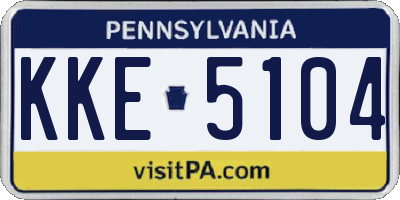 PA license plate KKE5104