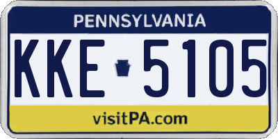 PA license plate KKE5105