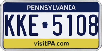 PA license plate KKE5108