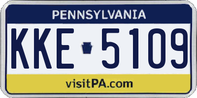 PA license plate KKE5109