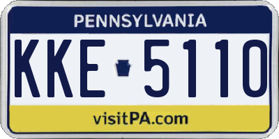 PA license plate KKE5110