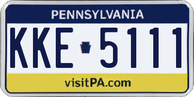 PA license plate KKE5111
