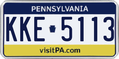 PA license plate KKE5113