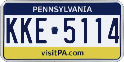 PA license plate KKE5114