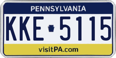 PA license plate KKE5115